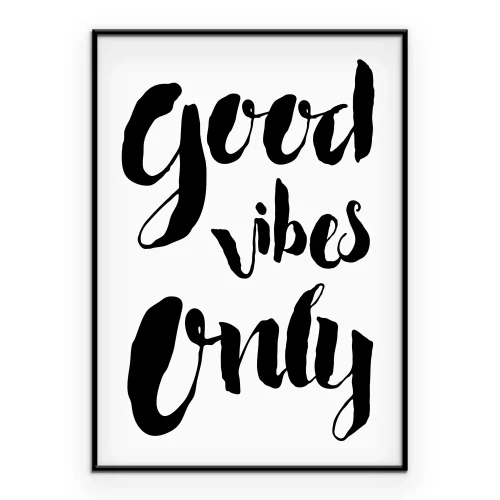 Poster Zwarte letters positieve energie