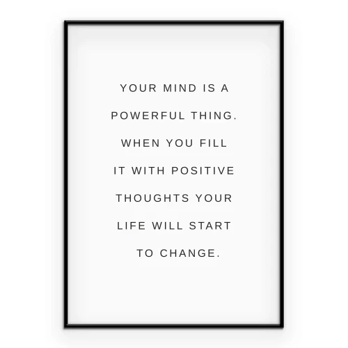 Poster Motiverende tekst over de geest