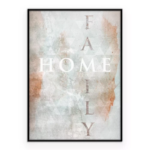 Poster Aquarel met een slogan over huis en gezin