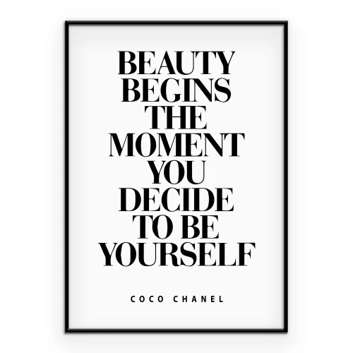 Poster Een klassieke typografische inscriptie over schoonheid