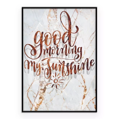 Poster Decoratieve inscriptie op een marmeren achtergrond