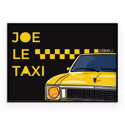 Poster Klassieke gele taxi met belettering