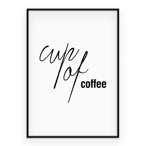 Poster Typografie over een kopje koffie