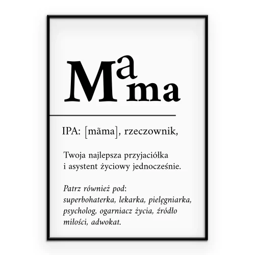 Poster Minimalistische afbeelding met een beschrijving van moeder