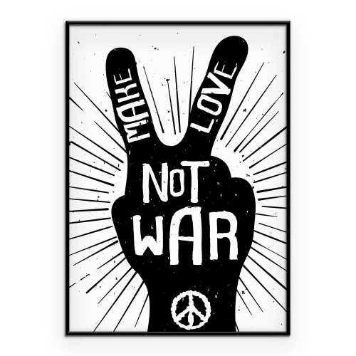 Poster Typografische boodschap van vrede