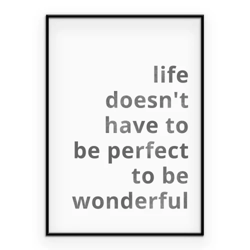 Poster Motiverende grijze inscriptie over het leven