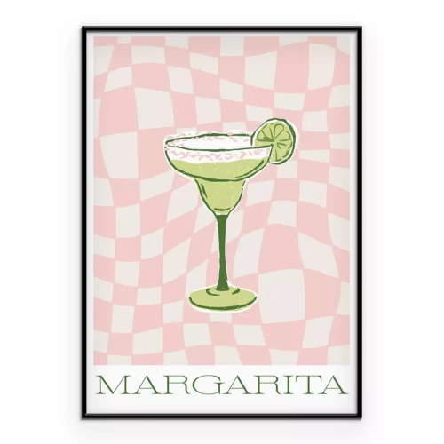 Poster Een verfrissend drankje in een glas tegen een roosteroppervlak