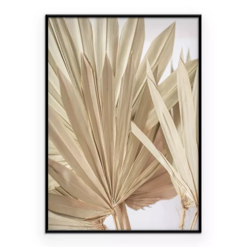 Poster Een minimalistische compositie van droge bladeren