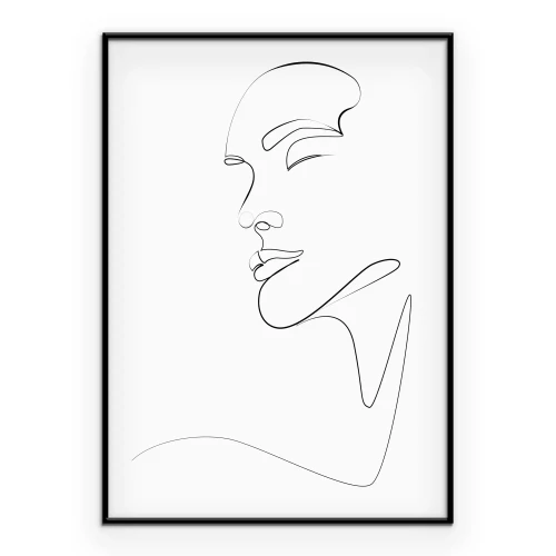 Poster Een subtiel profiel getekend met lijnen