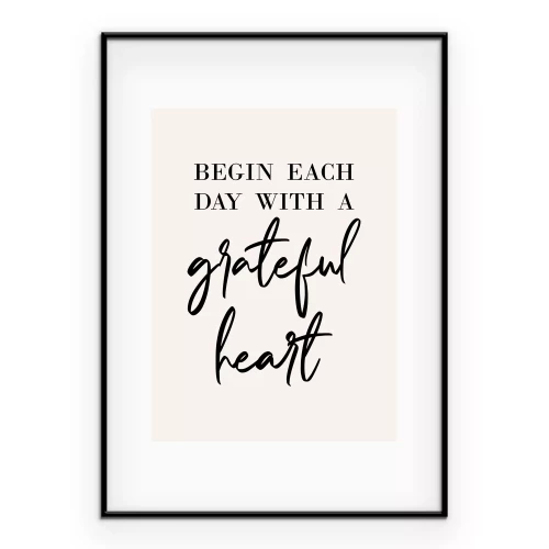 Poster Motiverende tekst over dankbaarheid