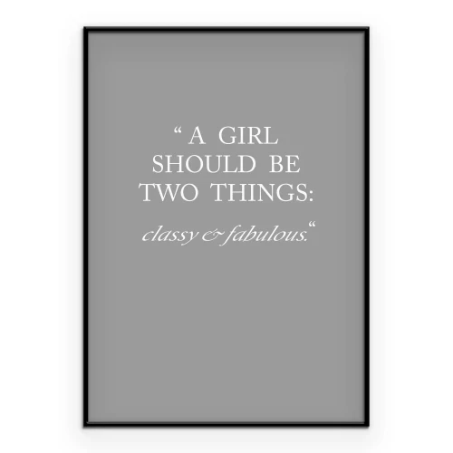 Poster Typografie over vrouwelijke klasse