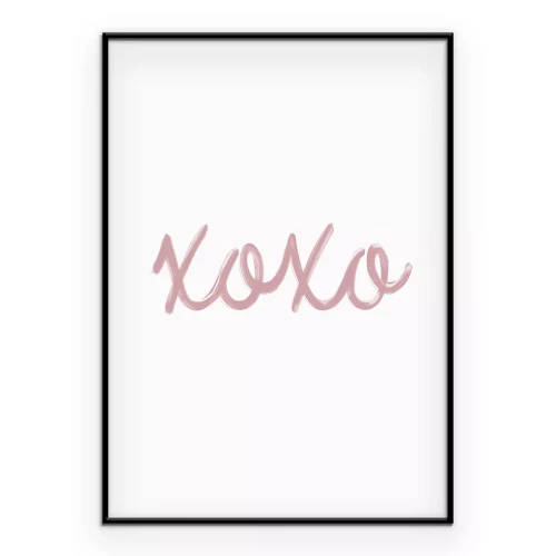 Poster Het opschrift xoxo in een romantische stijl