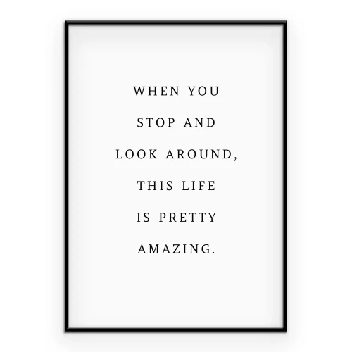 Poster Zwart-wit minimalistisch opschrift over het leven