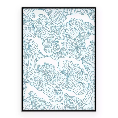 Poster Een delicate illustratie van vloeiende lijnen