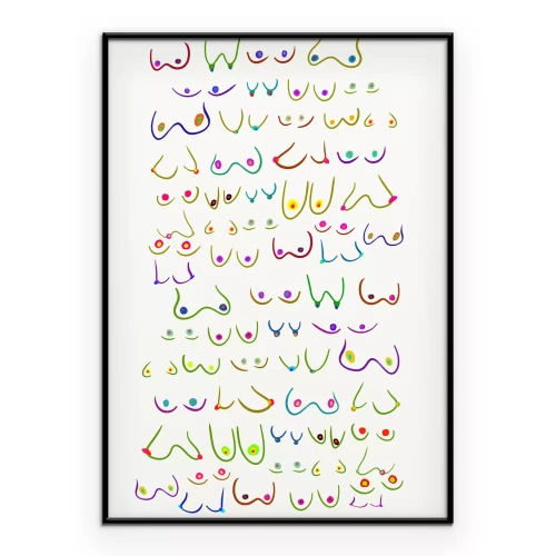 Poster Getekende kleurrijke silhouetten