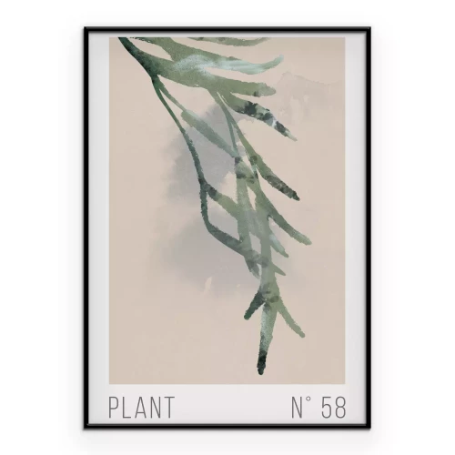Poster Minimalistische plantenillustratie in pasteltinten