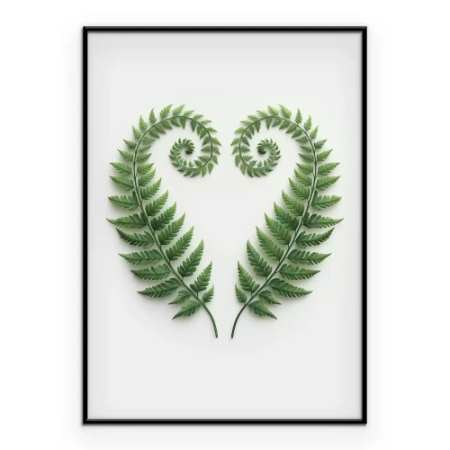 Poster Symmetrische compositie van groene bladeren