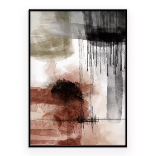 Poster Een schilderachtige achtergrond in aardse tinten