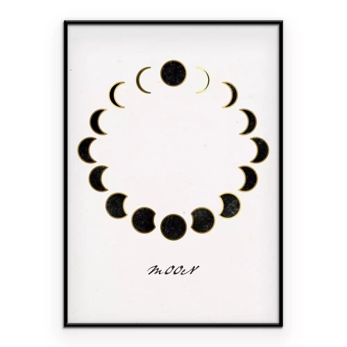 Poster Zwarte manen in volle cyclus