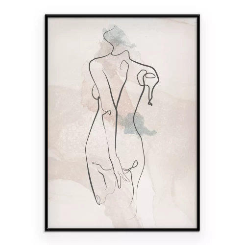 Poster Een delicate schets van een vrouwelijk silhouet