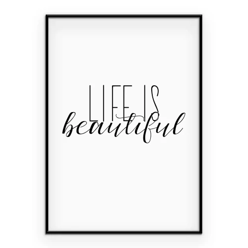 Poster Elegant typografisch motief over het leven