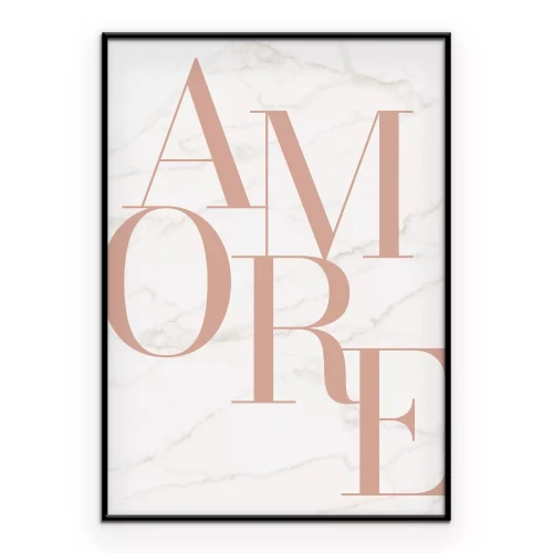 Poster Typografie over liefde op marmer