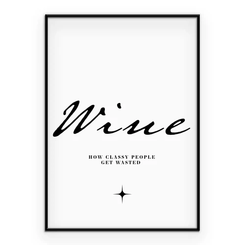 Poster Wijnmotieven in typografie