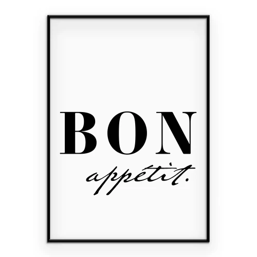 Poster Stijlvolle inscriptie Bon appétit