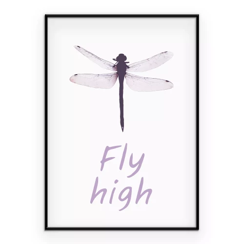 Poster Minimalistische inscriptie met een libel