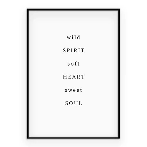 Poster Een minimalistische inscriptie met een zacht hart