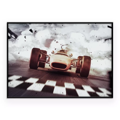 Poster Een dynamische sportwagen in beweging