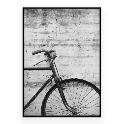 Poster Zwart-witte minimalistische fiets