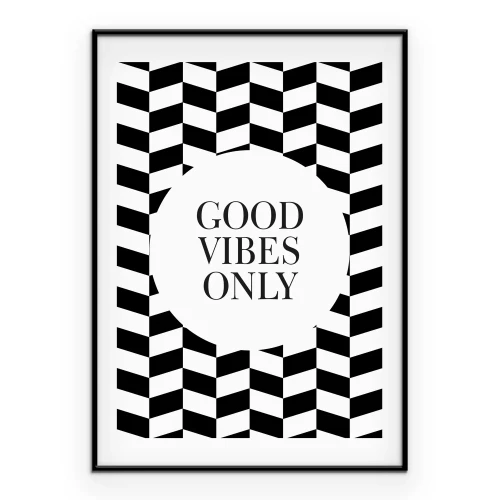 Poster Contrasterende zwart-witafbeeldingen met tekst