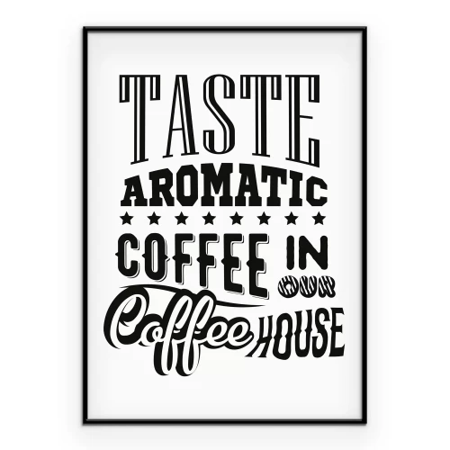 Poster Retro koffiebord in een café