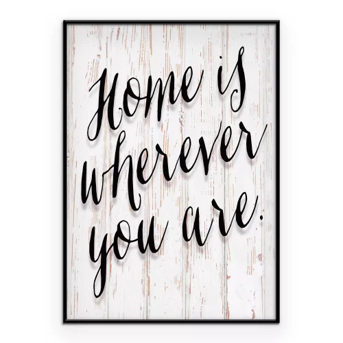 Poster Romantische huisafbeelding met opschrift