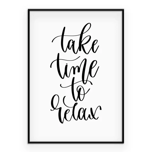 Poster Een elegant motief met een slogan over een moment voor jezelf