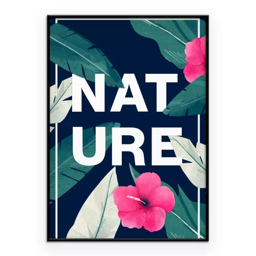 Poster Typografie tussen bladeren en bloemen