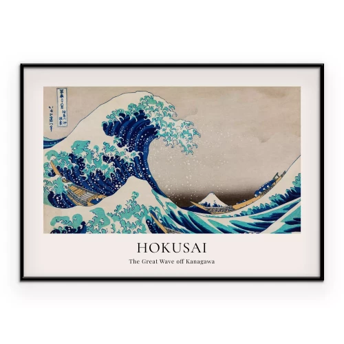 Poster De iconische scène van de enorme blauwe golf