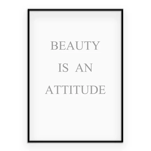 Poster Een subtiele grijze inscriptie over schoonheid