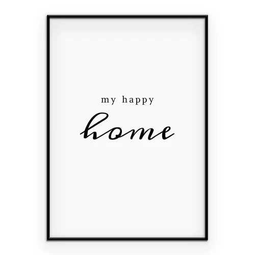 Poster Een minimalistische tekst over een gelukkig thuis