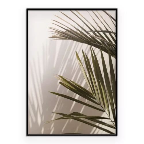 Poster Een minimalistisch frame van palmbladeren