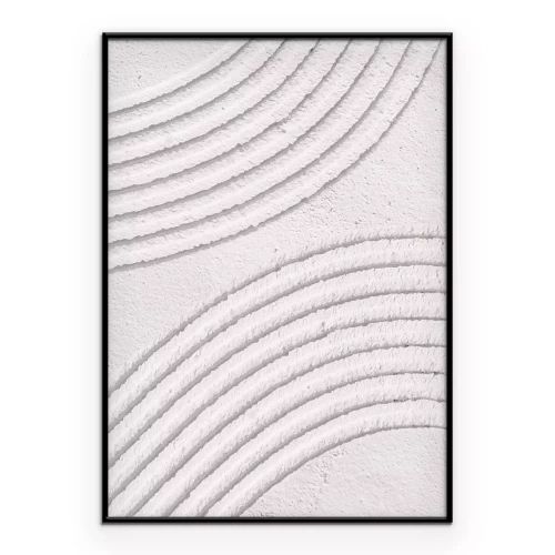 Poster Geometrische halve cirkels van zand