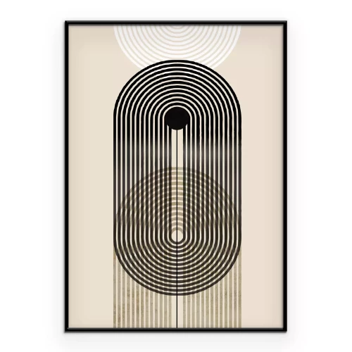 Poster Geometrische compositie met bogen