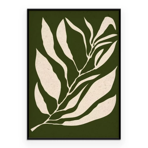 Poster Plantenillustratie met crèmekleurig blad