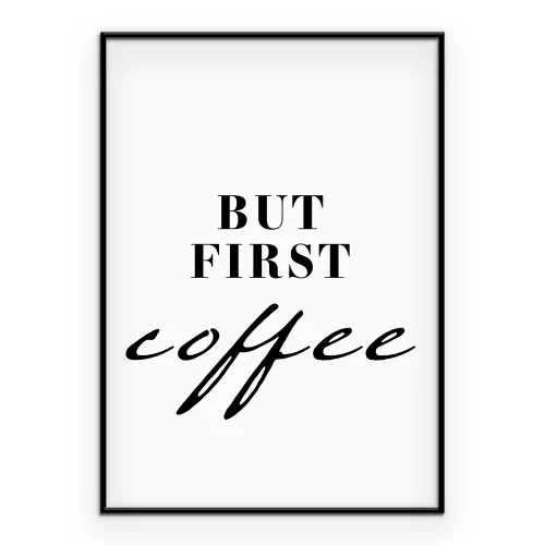 Poster Minimalistische inscriptie over koffie