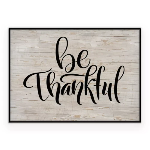 Poster Dankbaarheidsinscriptie op een houten achtergrond