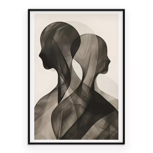 Poster Delicate menselijke vormen met schaduweffecten