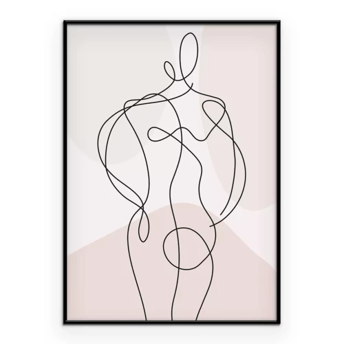 Poster Eénlijns lichaamstekening subtiele elegantie