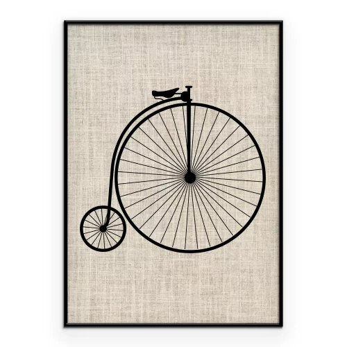 Poster Retro fiets met groot voorwiel