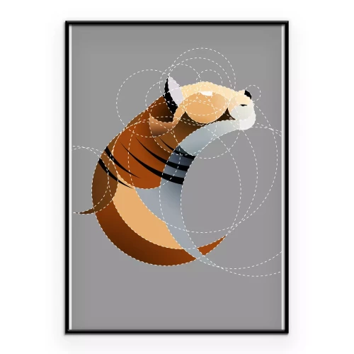 Poster Abstracte tijger gemaakt van cirkels